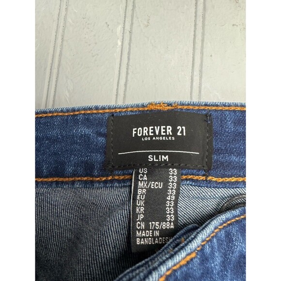 Forever 21 Size 33 Womens Jeans Slim High Rise Dark Wash Stretch - Picture 2 of 5